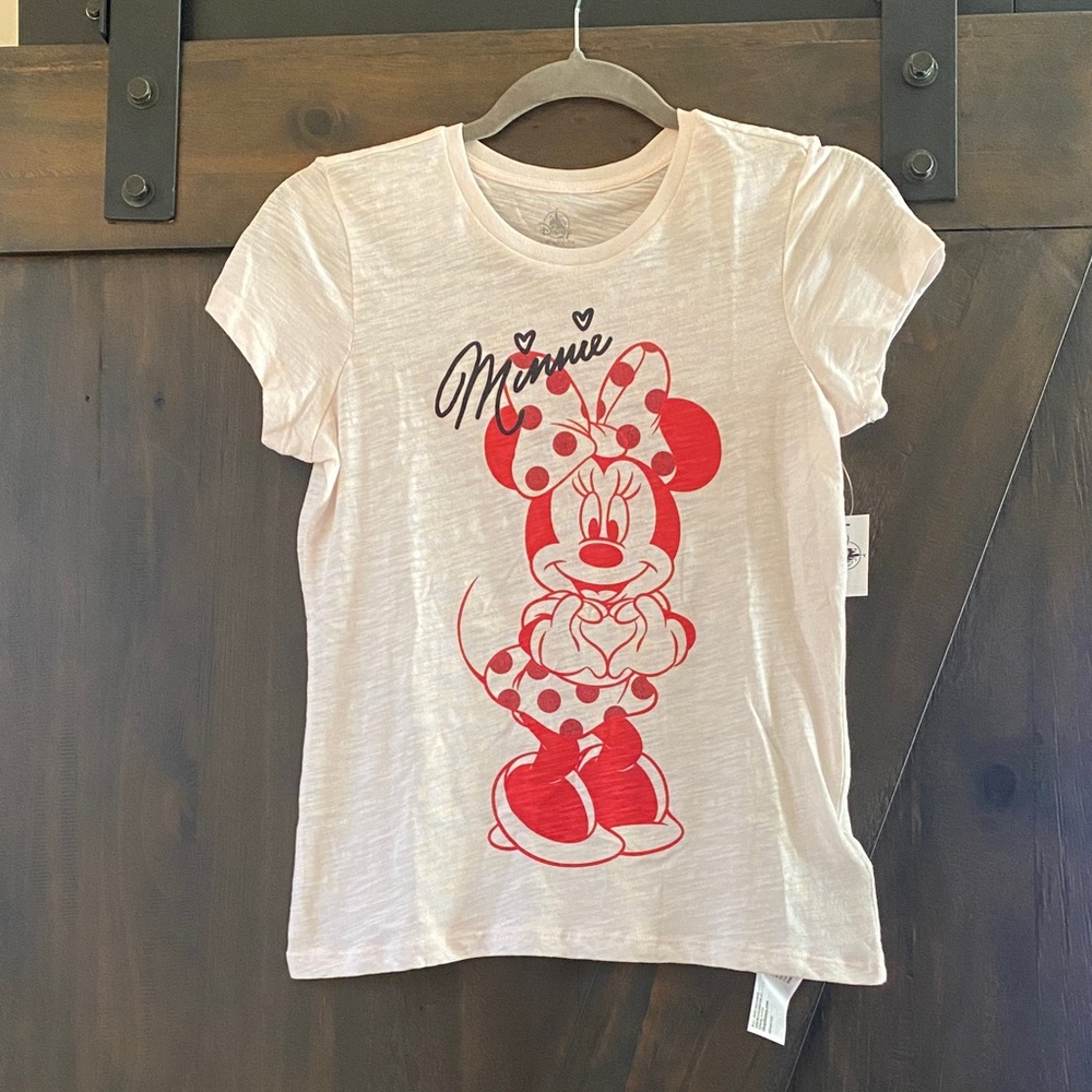 Disney Minnie Mouse Kids T-Shirt - White with Red Design